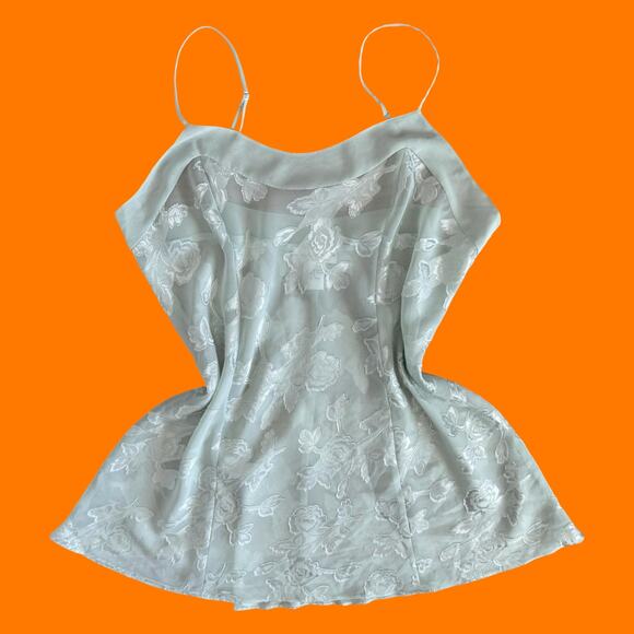 00's vintage green chiffon y2k lingerie fairy slip dress LARGE - Picture 1 of 10